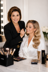 Bride getting ready by the best Sydney bridal hair and makeup artist Sarah at Blossom
